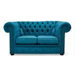 Belvedere Chesterfield 2 Seater Linen Sofa Teal