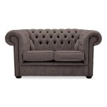 Belvedere Chesterfield 2 Seater Wool Sofa Grey