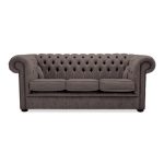 Belvedere Chesterfield 3 Seater Wool Sofa Grey