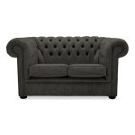 Belvedere Chesterfield 2 Seater Wool Sofa Charcoal