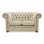 Belvedere Chesterfield 2 Seater Wool Sofa Oatmeal
