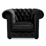 Belvedere Chesterfield Velvet Club Chair Black