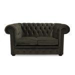 Belvedere Chesterfield 2 Seater Velvet Sofa Brown