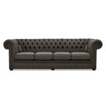 Belvedere Chesterfield 4 Seater Linen Sofa Slate