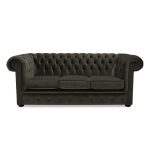 Belvedere Chesterfield 3 Seater Velvet Sofa Black