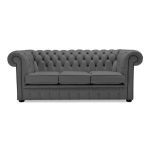 Belvedere Chesterfield 3 Seater Crushed Velvet Sofa Steel
