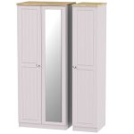 Vienna Triple Mirrored Wardrobe Grey