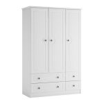 Hampshire 4 Drawer Triple Wardrobe White