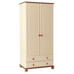 Odense Cream and Pine 2 Door 2 Drawer Wardrobe Cream