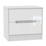 Monaco White Gloss 2 Drawer Midi Chest White