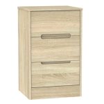 Monaco Wood Effect 3 Drawer Bedside Cabinet Natural