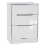 Monaco White Gloss 3 Drawer Chest White