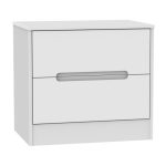 Monaco White 2 Drawer Midi Chest White