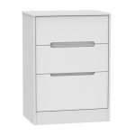 Monaco White 3 Drawer Chest White