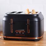 Dunelm 4 Slice Matt Black & Copper Toaster Black