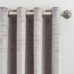 Ruben Silver Velour Eyelet Curtains Silver