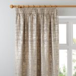 Romano Gold Velour Pencil Pleat Curtains Gold