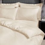 Catherine Lansfield Premium Cream Satin Stripe Fitted Sheet Cream