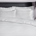 Catherine Lansfield Premium White Satin Stripe Fitted Sheet White