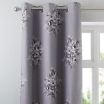 Catherine Lansfield Floral Bouquet Eyelet Curtains Purple