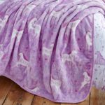 Catherine Lansfield Multi Coloured Folk Unicorn Throw Pink