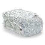 Catherine Lansfield Metallic Faux Fur Throw Grey