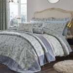 Catherine Lansfield Opulent Duck-Egg Duvet Cover and Pillowcase Set Duck Egg