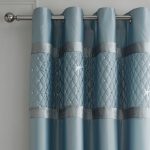 Catherine Lansfield Duck Egg Sequin Cluster Eyelet Curtains Blue