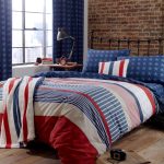 Catherine Lansfield Stars and Stripes Duvet Cover and Pillowcase Set Blue And Red