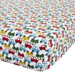 Catherine Lansfield Transport Fitted Sheet White/Blue/Yellow/Green