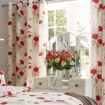 Catherine Lansfield Wild Poppies Eyelet Curtains Cream/Red