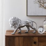 Resin Lion Ornament Silver