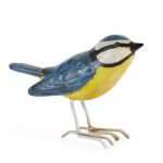 Bluetit Resin Bird Ornament Blue, Yellow