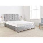 Dorigo Velvet Upholstered Bed Frame Silver
