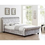 Serenity Velvet Bed Frame Silver