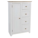 Quitman Capri 4 Drawer 1 Door Tallboy Chest White