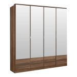 Imago 4 Door Mirrored Wardrobe Brown