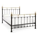 Abigail Black with Brass Metal Bed Frame Black