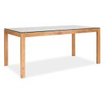 Tribeca Glass Top Natural Dining Table Natural