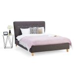 Portico Grey Fabric Bed Grey