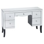 Valentina 5 Drawer Dressing Table – Silver Silver