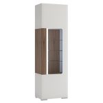 Toronto Tall Narrow Glazed Display Cabinet White