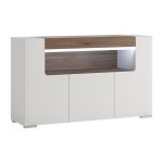 Toronto 3 Door Sideboard With Shelf White