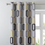 Elements Dahl Ochre Eyelet Curtains Ochre