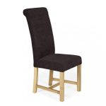 Greenwich Pair of Fabric Dining Chairs Aubergine (Purple)