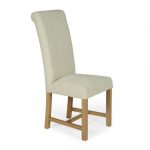 Greenwich Pair of Fabric Dining Chairs Cream