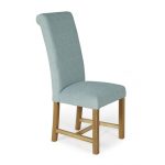 Greenwich Pair of Fabric Dining Chairs Duck Egg (Blue)