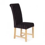 Greenwich Striped Pair of Fabric Dining Chairs Aubergine (Purple)