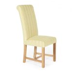 Greenwich Striped Pair of Fabric Dining Chairs Oatmeal (Brown)