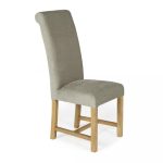 Greenwich Pair of Fabric Dining Chairs Stone